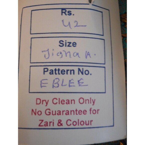 Gorgeous Beaded Teal Gold w Scarf Dress India - Picture 4 of 11